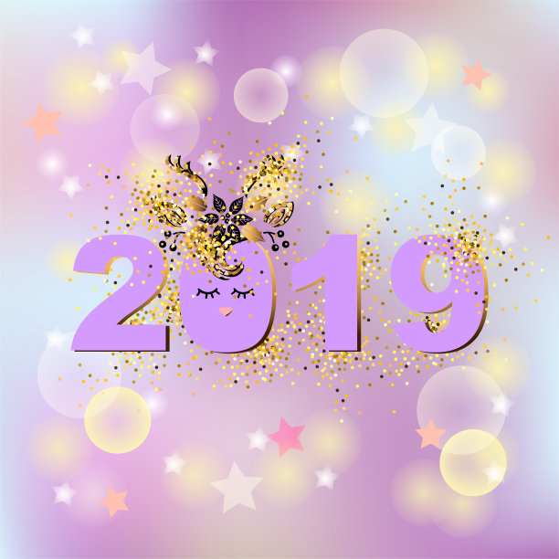 矢量插图2019和鹿图片 矢量插图2019和鹿图片下载