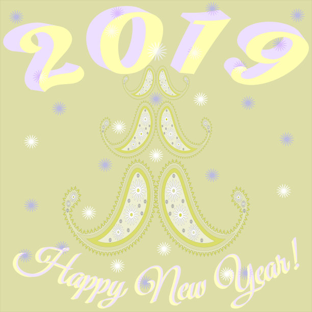 圣诞、新年贺卡与时尚的佩斯利装饰树和雪花的图片。图片 圣诞、新年贺卡与时尚的佩斯利装饰树和雪花的图片。图片下载