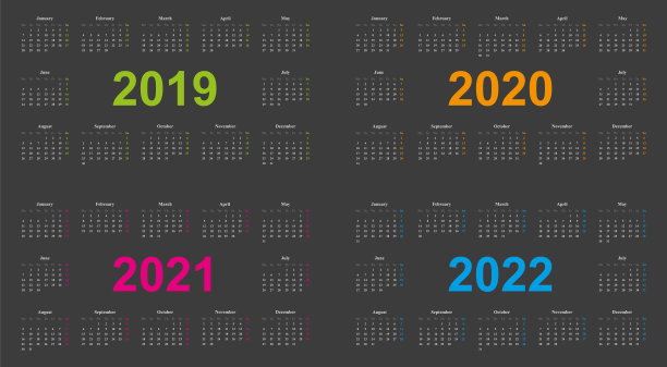 现代日历设计,2019年,2020年,2021年,2022年,灰色背景,图片 现代日历设计,2019年,2020年,2021年,2022年,灰色背景,图片下载