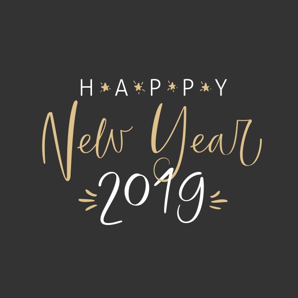 2019新年快乐!假日矢量插图与字母组成。图片 2019新年快乐!假日矢量插图与字母组成。图片下载