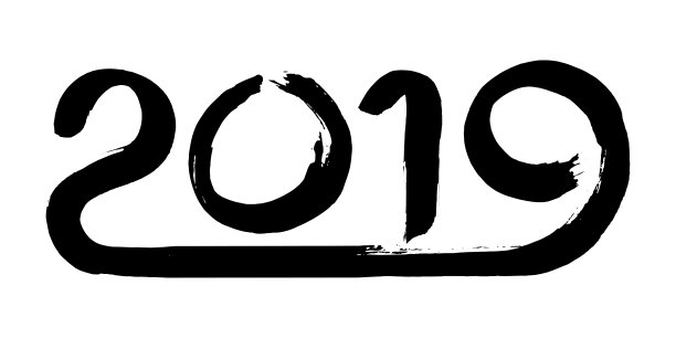 2019年是中国猪年。日历海报字体。白底黑字手写。新年贺卡或横幅设计。图片 2019年是中国猪年。日历海报字体。白底黑字手写。新年贺卡或横幅设计。图片下载