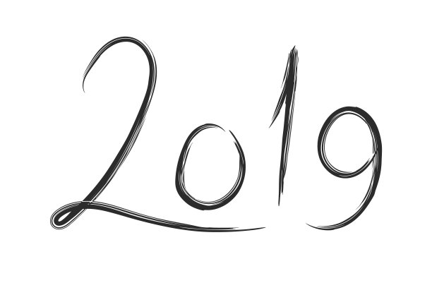 手绘字母2019年新年号码图片 手绘字母2019年新年号码图片下载