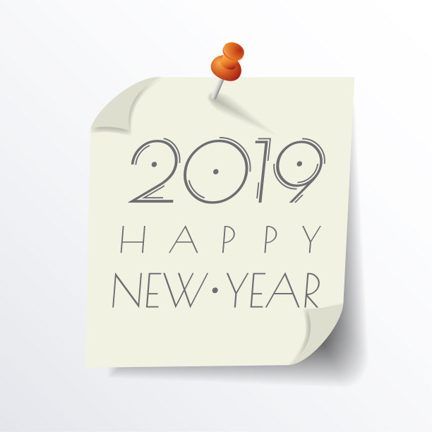2019年新年快乐。问候卡。五颜六色的设计。矢量插图。图片 2019年新年快乐。问候卡。五颜六色的设计。矢量插图。图片下载
