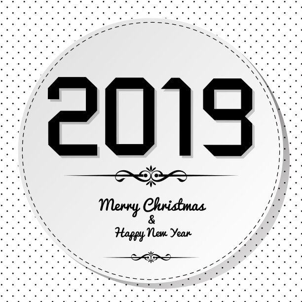 折纸2019符号上的白色背景与波尔卡点。图片 折纸2019符号上的白色背景与波尔卡点。图片下载