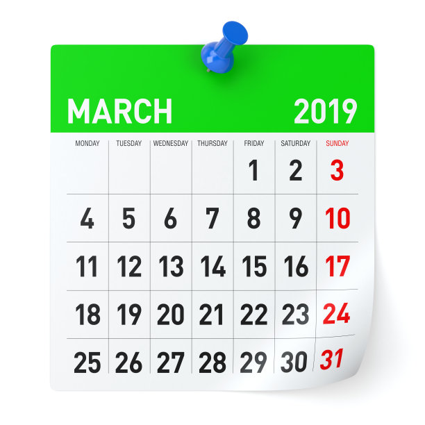 2019年3月-日历。图片 2019年3月-日历。图片下载