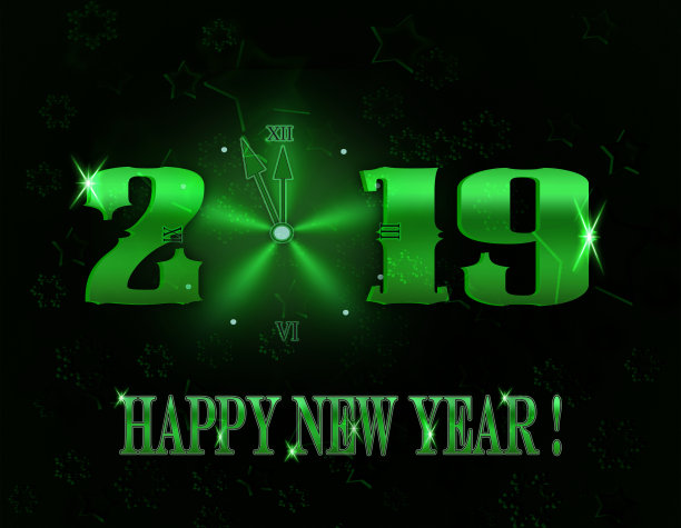 在黑色的背景上祝你2019年新年快乐图片 在黑色的背景上祝你2019年新年快乐图片下载