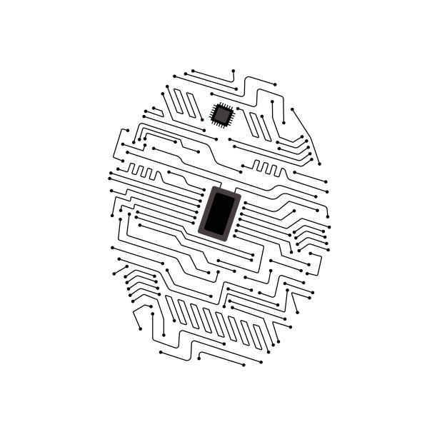 电路板上的指纹扫描矢量图。图片 电路板上的指纹扫描矢量图。图片下载