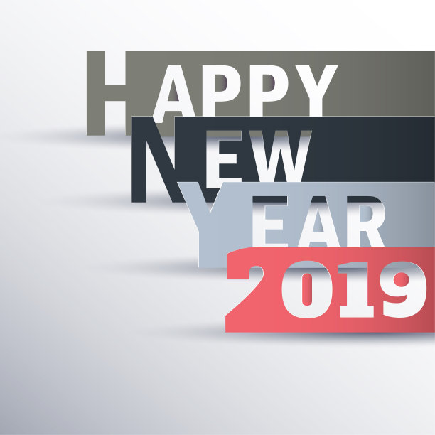 2019年新年快乐。问候卡。五颜六色的设计。矢量插图。图片 2019年新年快乐。问候卡。五颜六色的设计。矢量插图。图片下载