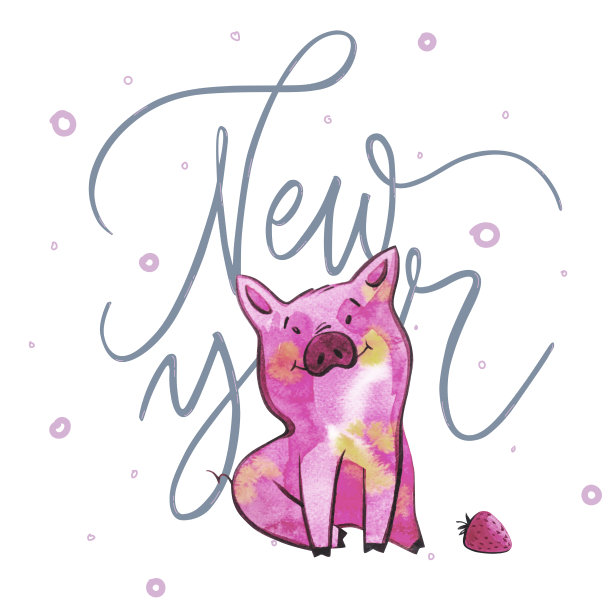 可爱的猪,创意2019年新年字。中国历法中年份的象征。孤立。水彩插图。图片 可爱的猪,创意2019年新年字。中国历法中年份的象征。孤立。水彩插图。图片下载