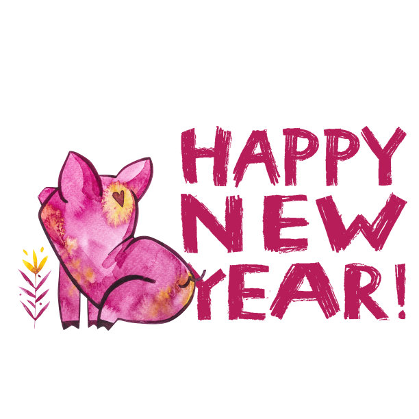可爱的猪,创意2019年新年字。中国历法中年份的象征。孤立。水彩插图。图片 可爱的猪,创意2019年新年字。中国历法中年份的象征。孤立。水彩插图。图片下载