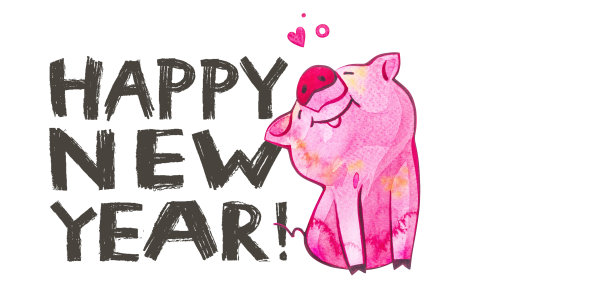 可爱的猪,创意2019年新年字。中国历法中年份的象征。水彩插图明信片水平格式。图片 可爱的猪,创意2019年新年字。中国历法中年份的象征。水彩插图明信片水平格式。图片下载
