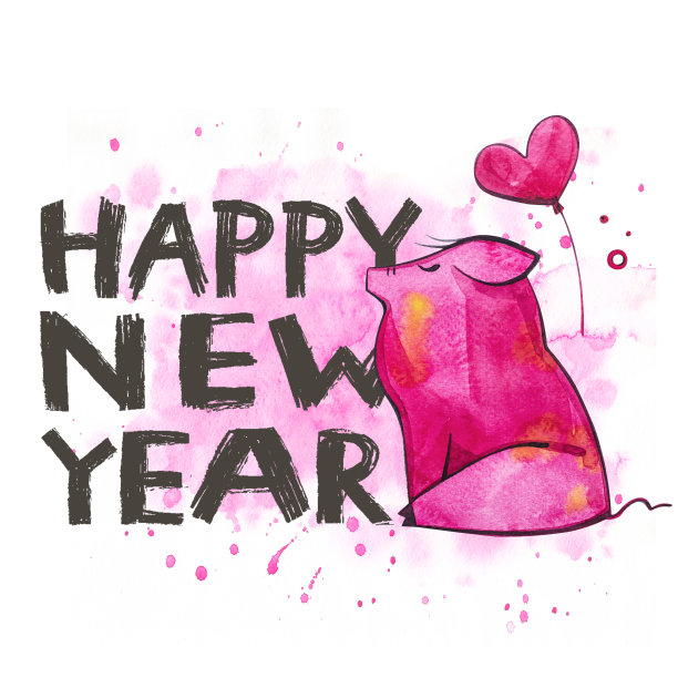 可爱的猪,创意2019年新年字。中国历法中年份的象征。孤立。水彩插图。图片 可爱的猪,创意2019年新年字。中国历法中年份的象征。孤立。水彩插图。图片下载