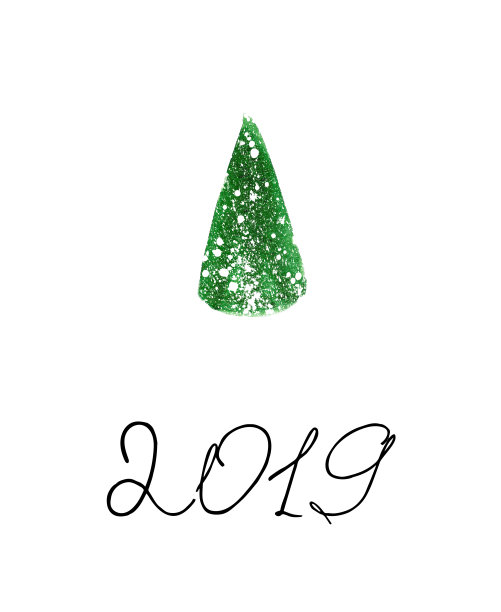 摘要圣诞树用雪花和2019年新年的线条艺术刻字。图片 摘要圣诞树用雪花和2019年新年的线条艺术刻字。图片下载