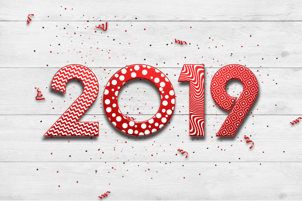 创意背景,2019新年快乐。五颜六色的设计。数字贺卡的设计。灯光背景上的2019数字横幅。副本的空间。图片 创意背景,2019新年快乐。五颜六色的设计。数字贺卡的设计。灯光背景上的2019数字横幅。副本的空间。图片下载