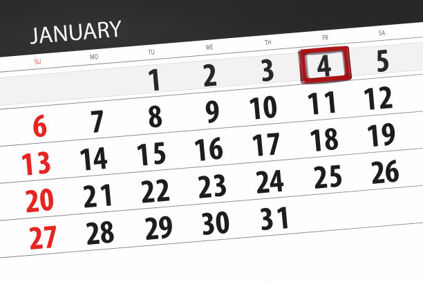 2019年1月的日历计划,截止日期,4日,周五图片 2019年1月的日历计划,截止日期,4日,周五图片下载