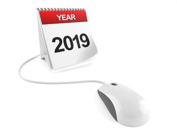 2019年日历与电脑鼠标图片 2019年日历与电脑鼠标图片下载