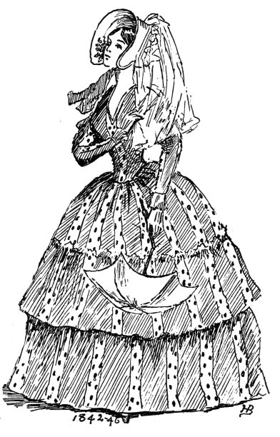 19世纪40年代维多利亚时代女性时尚的黑白插图;19世纪的女性服装;1892年英语了图片 19世纪40年代维多利亚时代女性时尚的黑白插图;19世纪的女性服装;1892年英语了图片下载