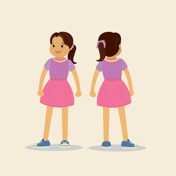 可爱女孩站着,前后看图片 可爱女孩站着,前后看图片下载