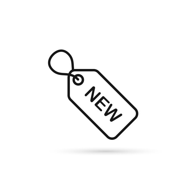 新产品标签线图标。矢量轮廓孤立简单的新标签图片 新产品标签线图标。矢量轮廓孤立简单的新标签图片下载