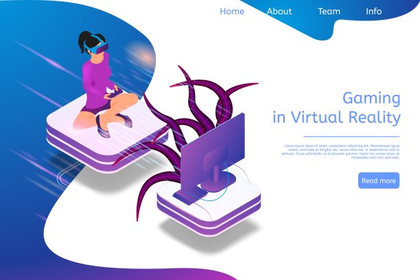 3d虚拟现实中的等距横幅游戏图片 3d虚拟现实中的等距横幅游戏图片下载