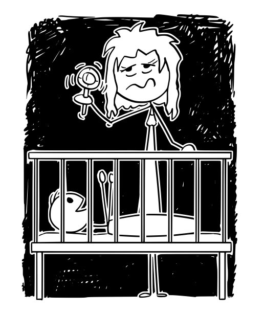 疲惫不堪的母亲用响尾蛇在夜里逗乐婴儿的漫画图片 疲惫不堪的母亲用响尾蛇在夜里逗乐婴儿的漫画图片下载