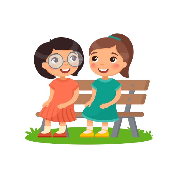 两个女孩正坐在长凳上。图片 两个女孩正坐在长凳上。图片下载