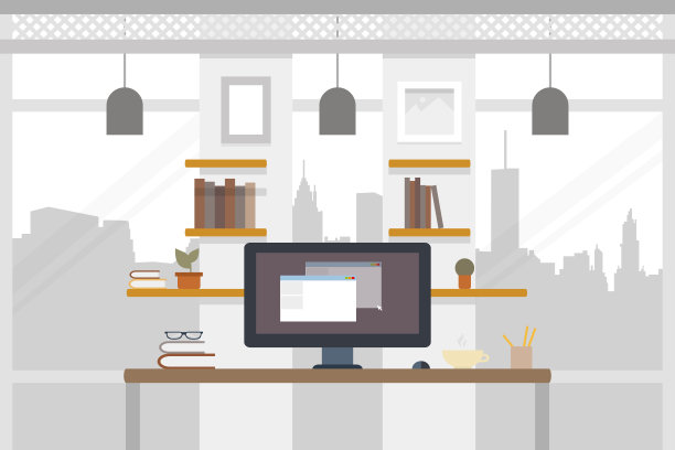 办公室worlplace。平面设计中的工作说明。工作空间。共同办公的横幅。矢量图图片 办公室worlplace。平面设计中的工作说明。工作空间。共同办公的横幅。矢量图图片下载