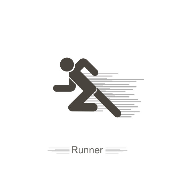 Icon runner在白色的背景与线条平坦的风格图片 Icon runner在白色的背景与线条平坦的风格图片下载