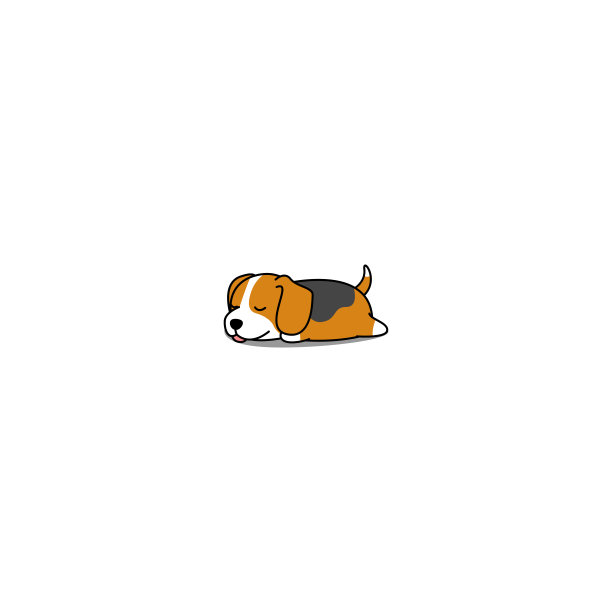 可爱的小猎犬小狗睡觉卡通图标,矢量插图图片 可爱的小猎犬小狗睡觉卡通图标,矢量插图图片下载