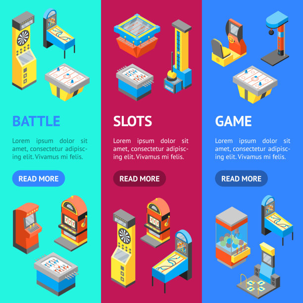 游戏机器3d旗帜垂直集等角视图。向量图片 游戏机器3d旗帜垂直集等角视图。向量图片下载
