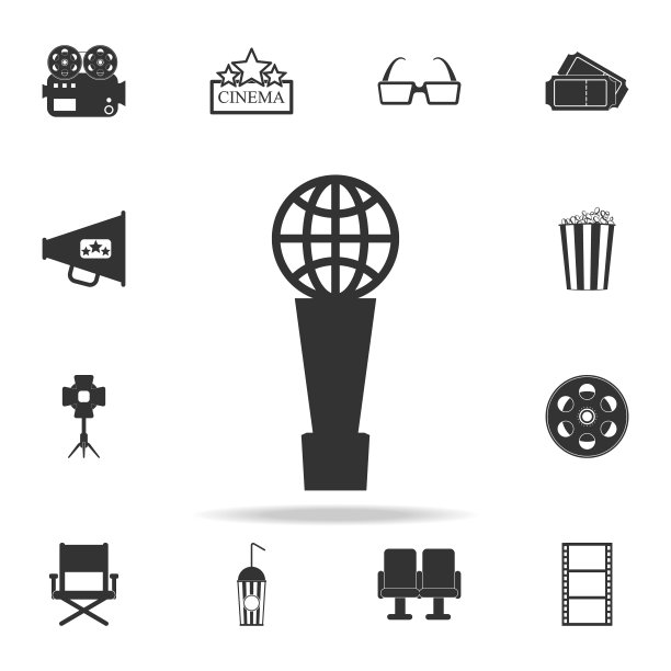 全球杯图标。一组电影元素图标。优质的平面设计。标志和符号收集图标为网站,网页设计,移动应用程序图片 全球杯图标。一组电影元素图标。优质的平面设计。标志和符号收集图标为网站,网页设计,移动应用程序图片下载