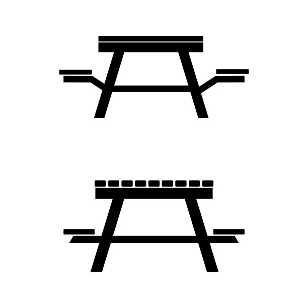野餐表矢量图标孤立在白色图片 野餐表矢量图标孤立在白色图片下载