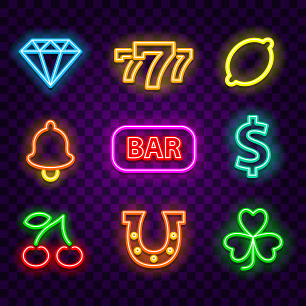 赌场霓虹灯在黑暗的背景矢量图片 赌场霓虹灯在黑暗的背景矢量图片下载