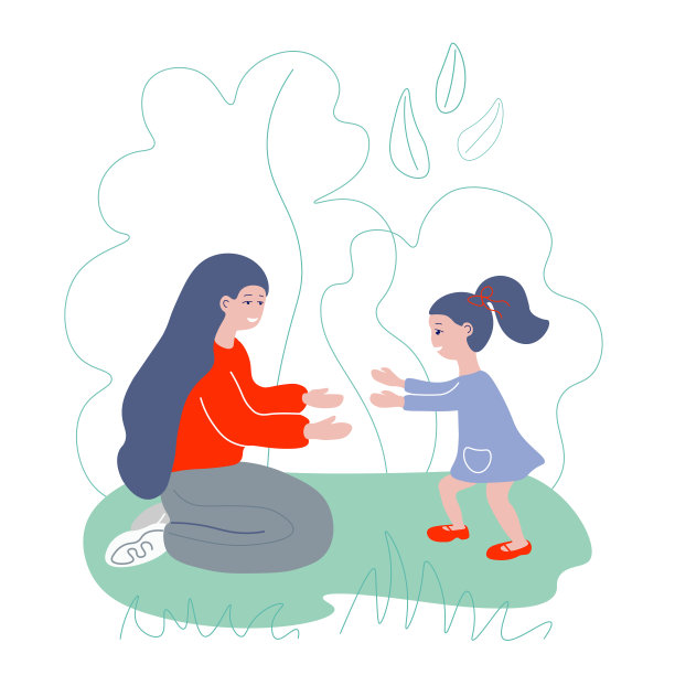 小女孩穿着漂亮的裙子跑到妈妈的怀里。和家人一起散步。图片 小女孩穿着漂亮的裙子跑到妈妈的怀里。和家人一起散步。图片下载