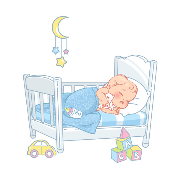 小男孩或小女孩躺在床上,婴儿床。图片 小男孩或小女孩躺在床上,婴儿床。图片下载