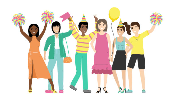 白色背景上,一群快乐的人挥舞着双手。快乐积极的男人和女人庆祝节日。粉丝。支持团队。图片 白色背景上,一群快乐的人挥舞着双手。快乐积极的男人和女人庆祝节日。粉丝。支持团队。图片下载