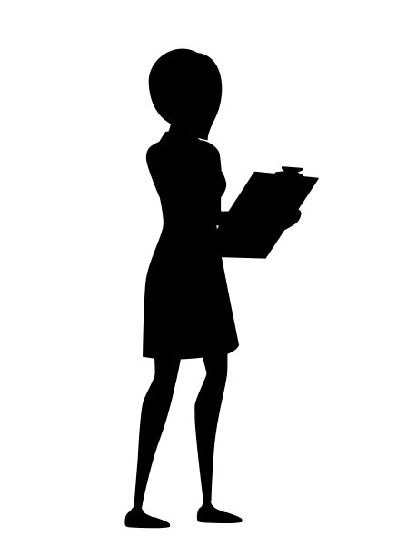 黑色的轮廓。穿着医生袍的女医生白色医袍和蓝色裤子。女医生拿着蓝色的检查表。卡通人物设计。平面矢量插图孤立在白色背景图片 黑色的轮廓。穿着医生袍的女医生白色医袍和蓝色裤子。女医生拿着蓝色的检查表。卡通人物设计。平面矢量插图孤立在白色背景图片下载