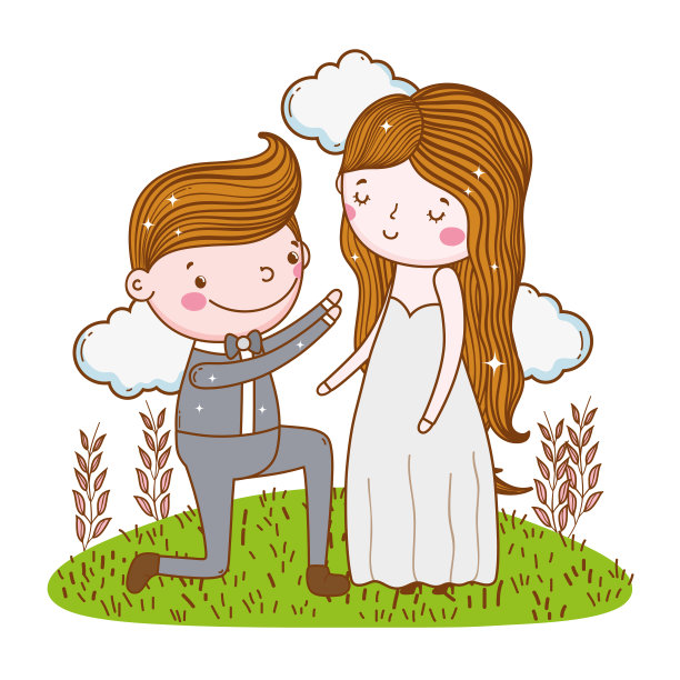 男人和女人的婚礼与植物树叶和云图片 男人和女人的婚礼与植物树叶和云图片下载
