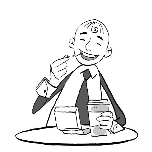 快乐微笑的男人在咖啡厅吃饭。快餐。垃圾食品图片 快乐微笑的男人在咖啡厅吃饭。快餐。垃圾食品图片下载