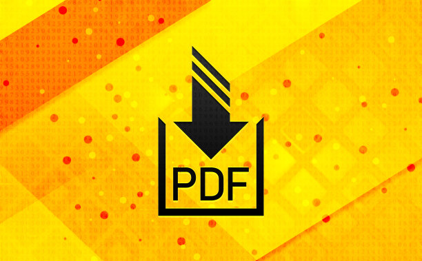 PDF文件下载图标摘要数字横幅黄色背景图片 PDF文件下载图标摘要数字横幅黄色背景图片下载