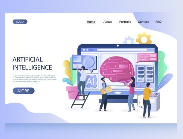 人工智能矢量网站登陆页面设计模板图片 人工智能矢量网站登陆页面设计模板图片下载