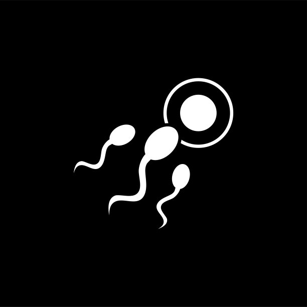 精子图标上的黑色背景。黑色平面风格矢量插图。图片 精子图标上的黑色背景。黑色平面风格矢量插图。图片下载