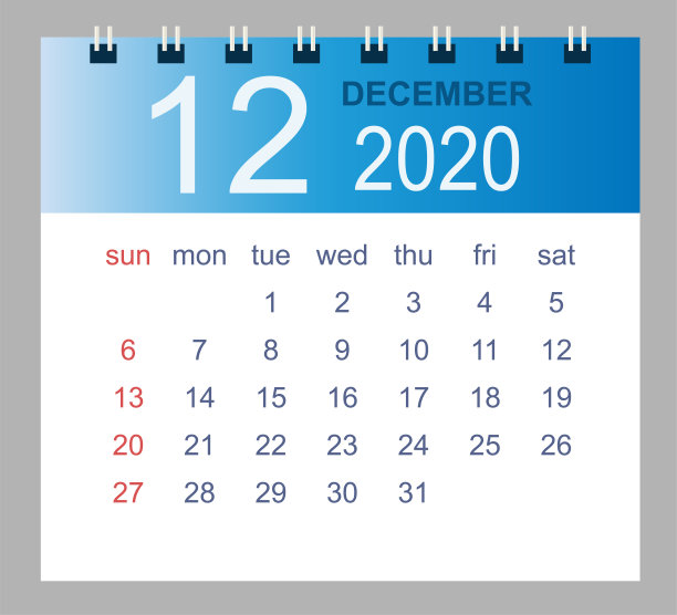 2020年12月。矢量月日历模板2020年在简单的风格模板设计。图片 2020年12月。矢量月日历模板2020年在简单的风格模板设计。图片下载
