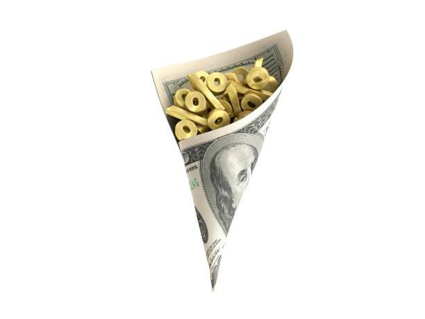 贴现概念存款收入概念百分比标志在美元纸币纸信封3d渲染上白色没有影子图片 贴现概念存款收入概念百分比标志在美元纸币纸信封3d渲染上白色没有影子图片下载
