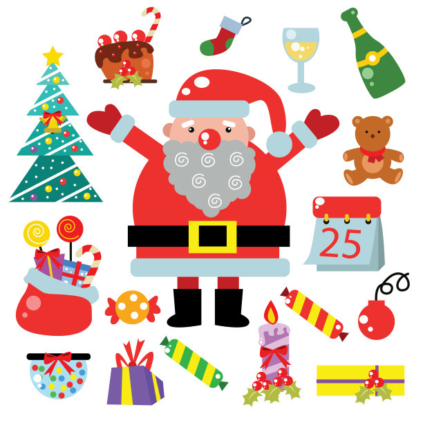 圣诞图标,元素和装饰向量卡通集图片 圣诞图标,元素和装饰向量卡通集图片下载