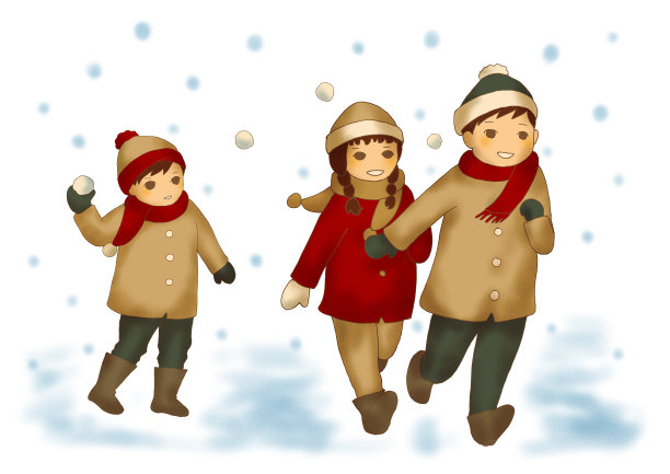 三个孩子在雪中玩耍图片 三个孩子在雪中玩耍图片下载