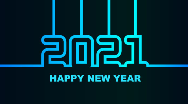 2021年-简单的贺卡,邀请,传单,海报或设计元素-冷青蓝蓝霓虹轮廓-向量图片 2021年-简单的贺卡,邀请,传单,海报或设计元素-冷青蓝蓝霓虹轮廓-向量图片下载