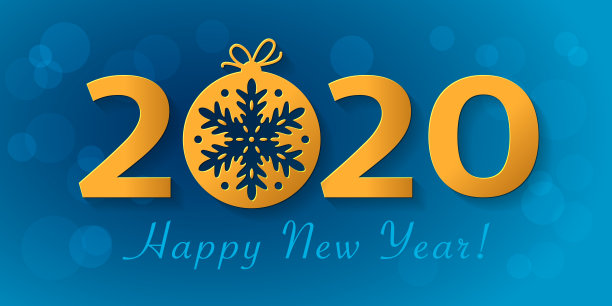 快乐2020新年设计与雪花圣诞球。图片 快乐2020新年设计与雪花圣诞球。图片下载