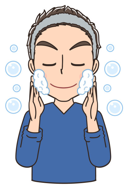 这个年轻人正在洗脸。图片 这个年轻人正在洗脸。图片下载