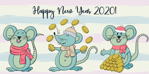 新年快乐。可爱的老鼠,象征2020。新年祝福传单,横幅图片 新年快乐。可爱的老鼠,象征2020。新年祝福传单,横幅图片下载
